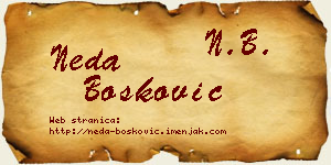 Neda Bošković vizit kartica